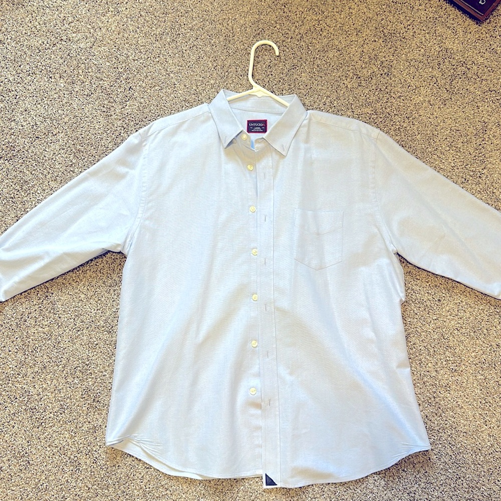 Untuckit Men’s Long Sleeve Dress Casual Shirt Light Blue Size Large